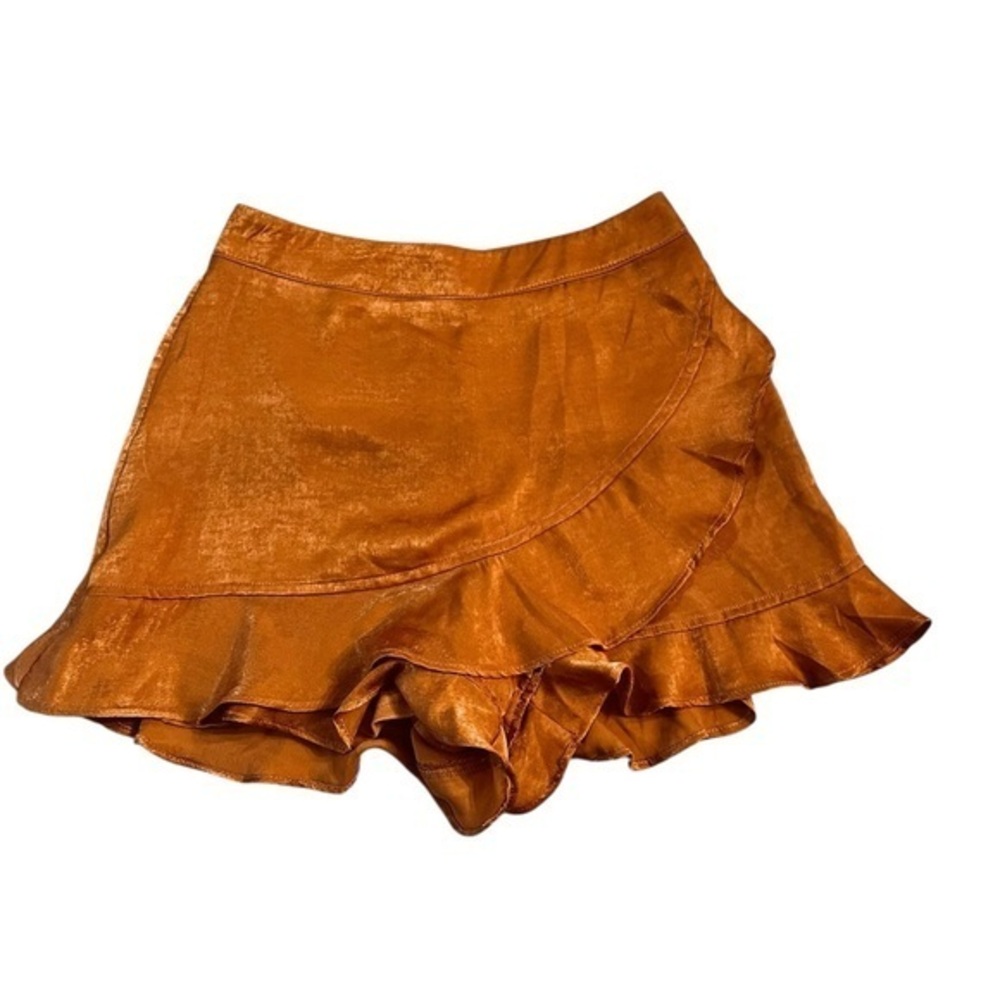Altar’d State Satin Skort Skirt - Juniors Size XS - Burnt Orange Preppy